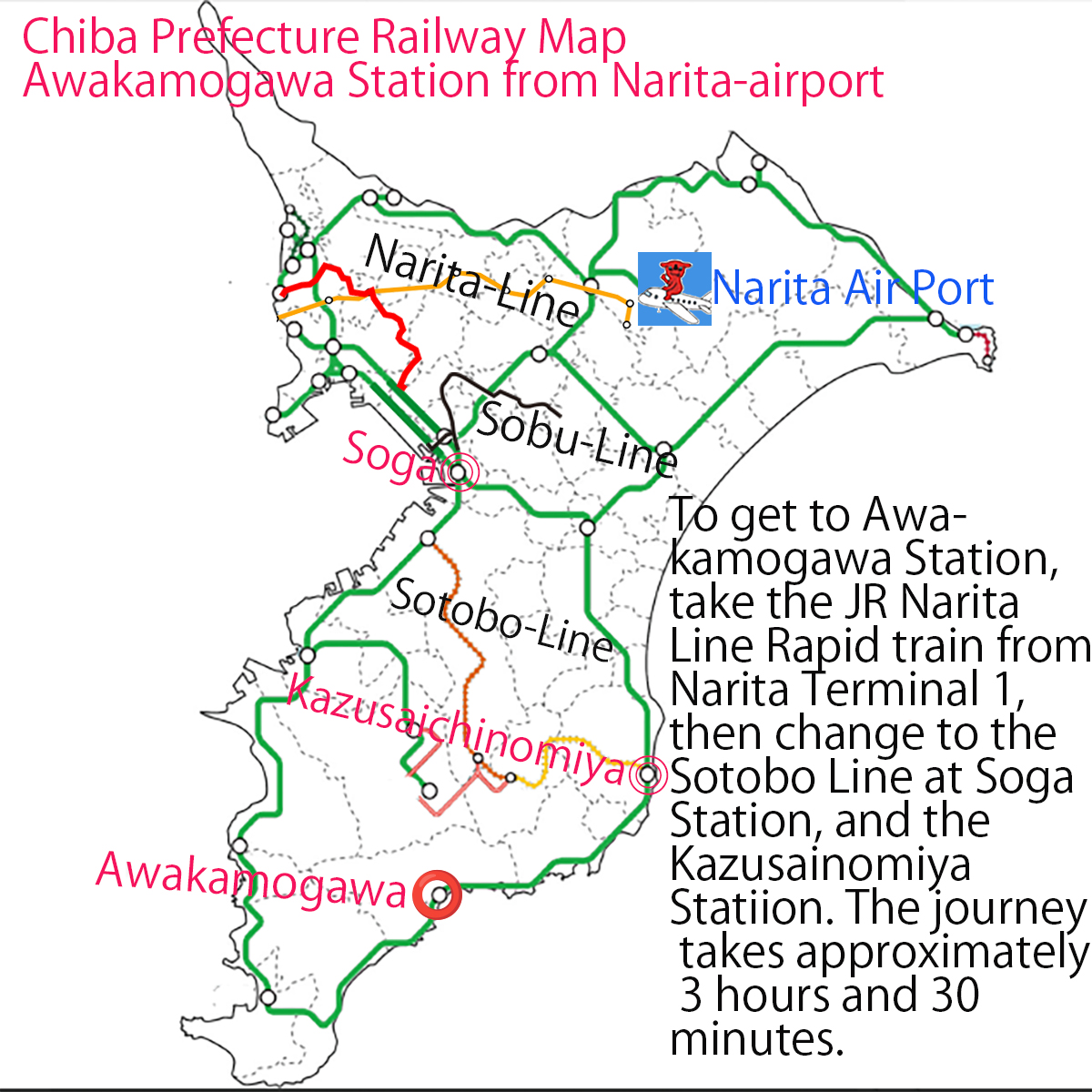 Awakamogawa station from airport