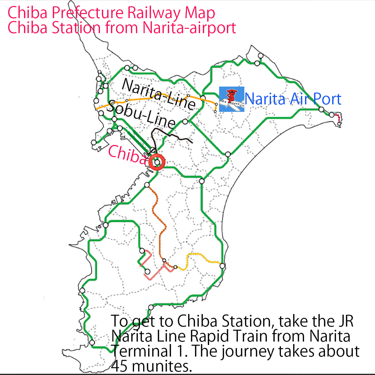 Chiba station from airport