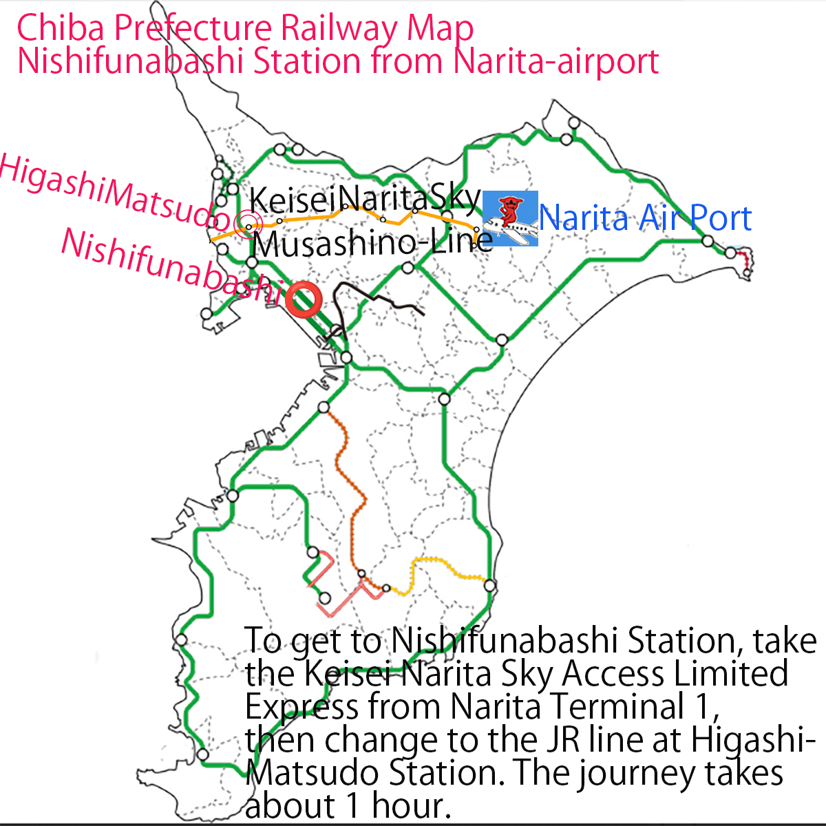 Nishifunabashi station from airport.